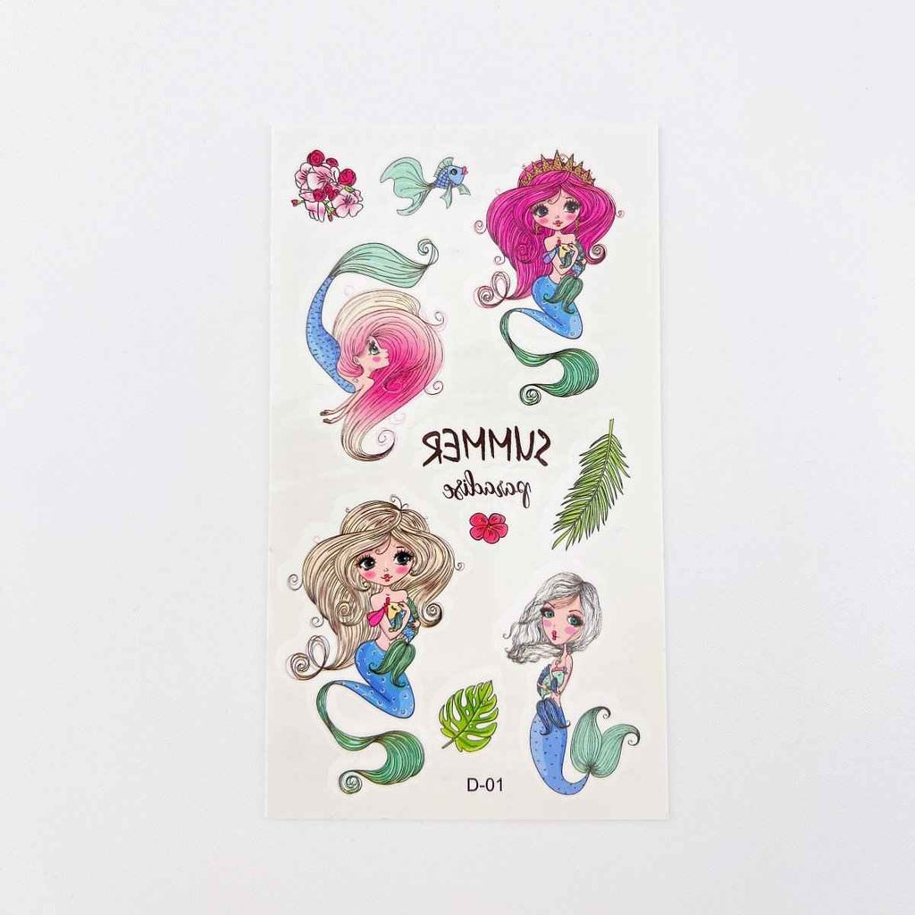 Mermaid Tattoos for Kids – 10 Sheets Party Favor Body Stickers