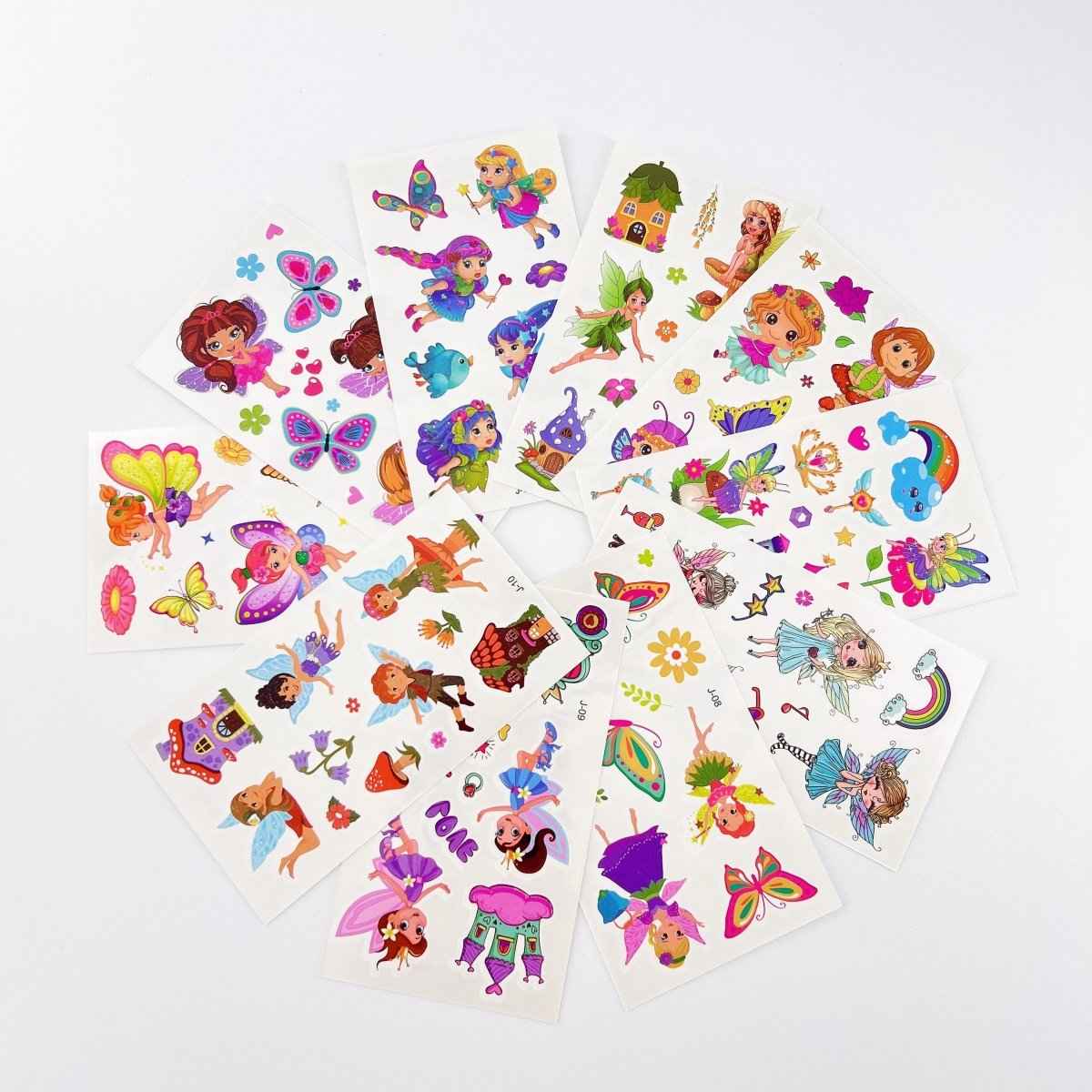 10 Fairy Tattoo Sheets – Non-Toxic Waterproof Kids Party Tattoos