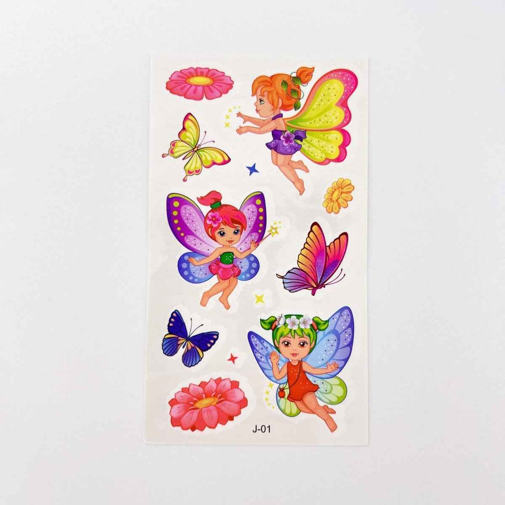 10 Fairy Tattoo Sheets – Non-Toxic Waterproof Kids Party Tattoos
