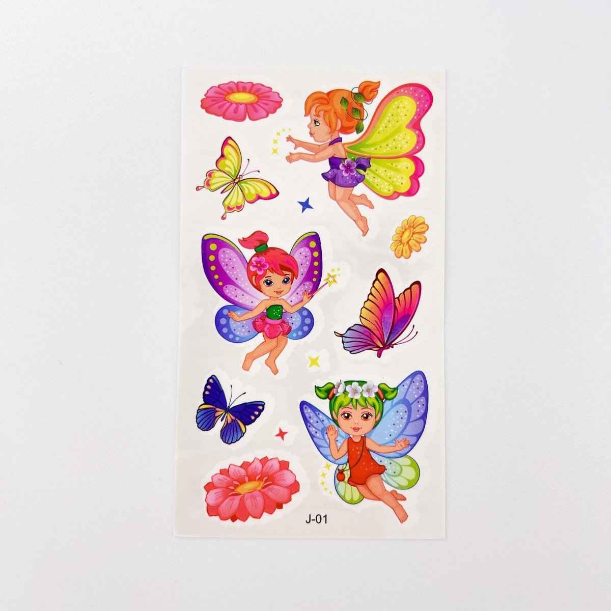 10 Fairy Tattoo Sheets – Non-Toxic Waterproof Kids Party Tattoos