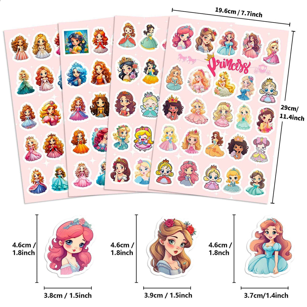 Princess Sticker Sheets – 100pcs Colorful Vinyl for DIY Projects