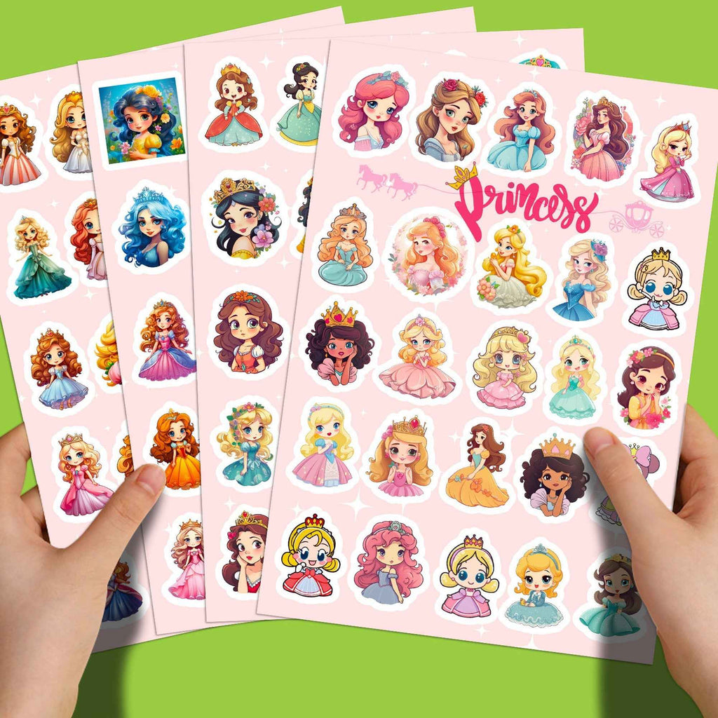Princess Sticker Sheets – 100pcs Colorful Vinyl for DIY Projects