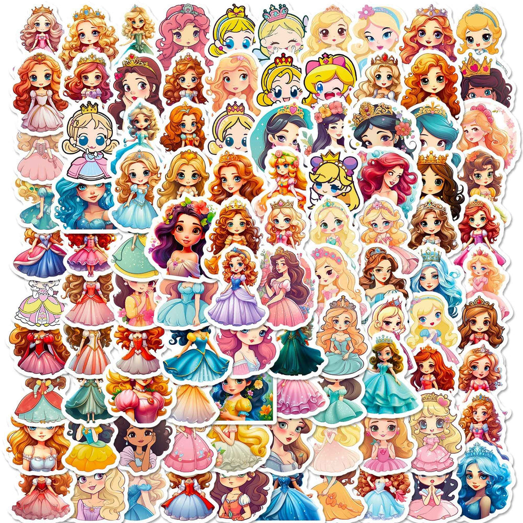 Princess Sticker Sheets – 100pcs Colorful Vinyl for DIY Projects