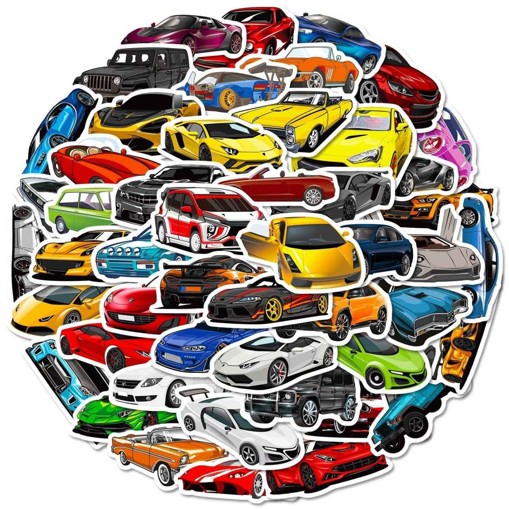 50 Sport Car Sticker Set – Cool Vinyl Decals for Decor & Gifts
