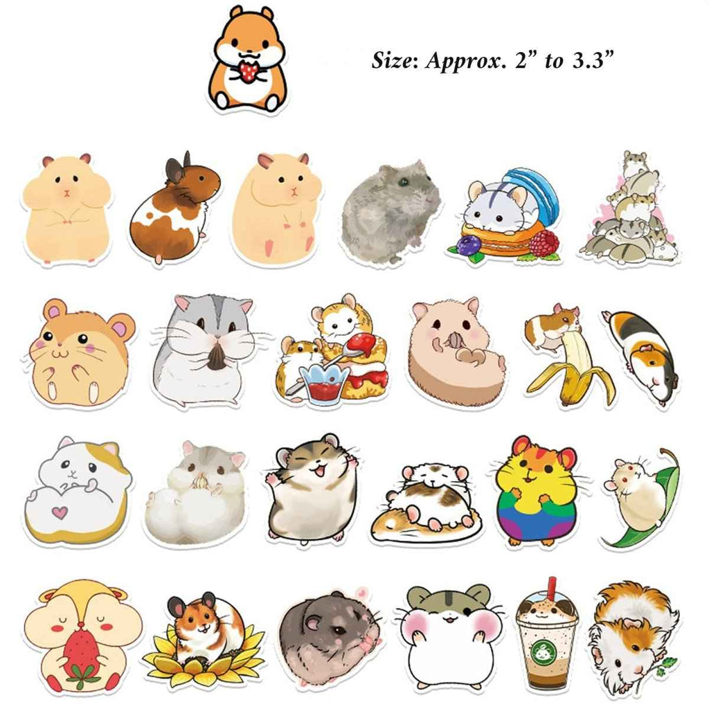 50 Hamster Vinyl Stickers – Waterproof Cute Decals for Decor