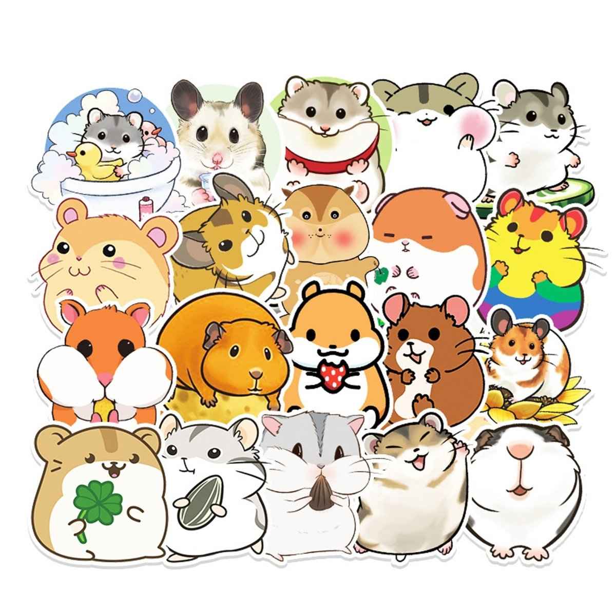 50 Hamster Vinyl Stickers – Waterproof Cute Decals for Decor
