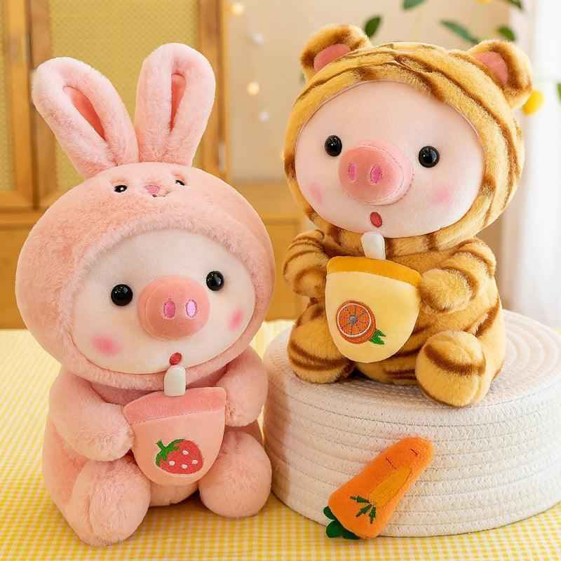 Boba Pig Stuffed Animal Soft Plushie Gift for Girls & Boys