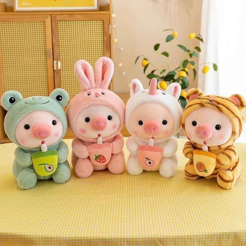 Boba Pig Stuffed Animal Soft Plushie Gift for Girls & Boys