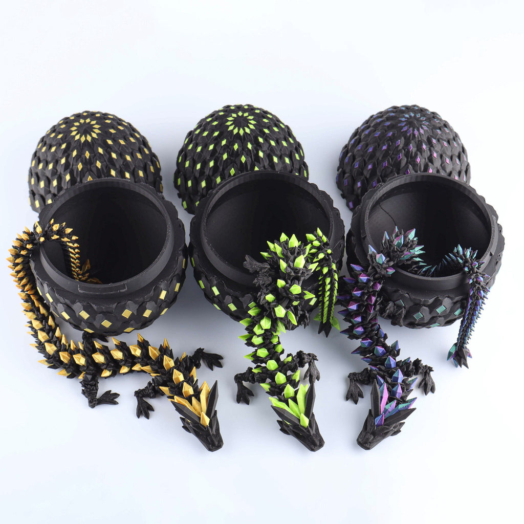 3D Printed Crystal Dragon Fidget Toy – Articulated Flexible Desk Toy Gift