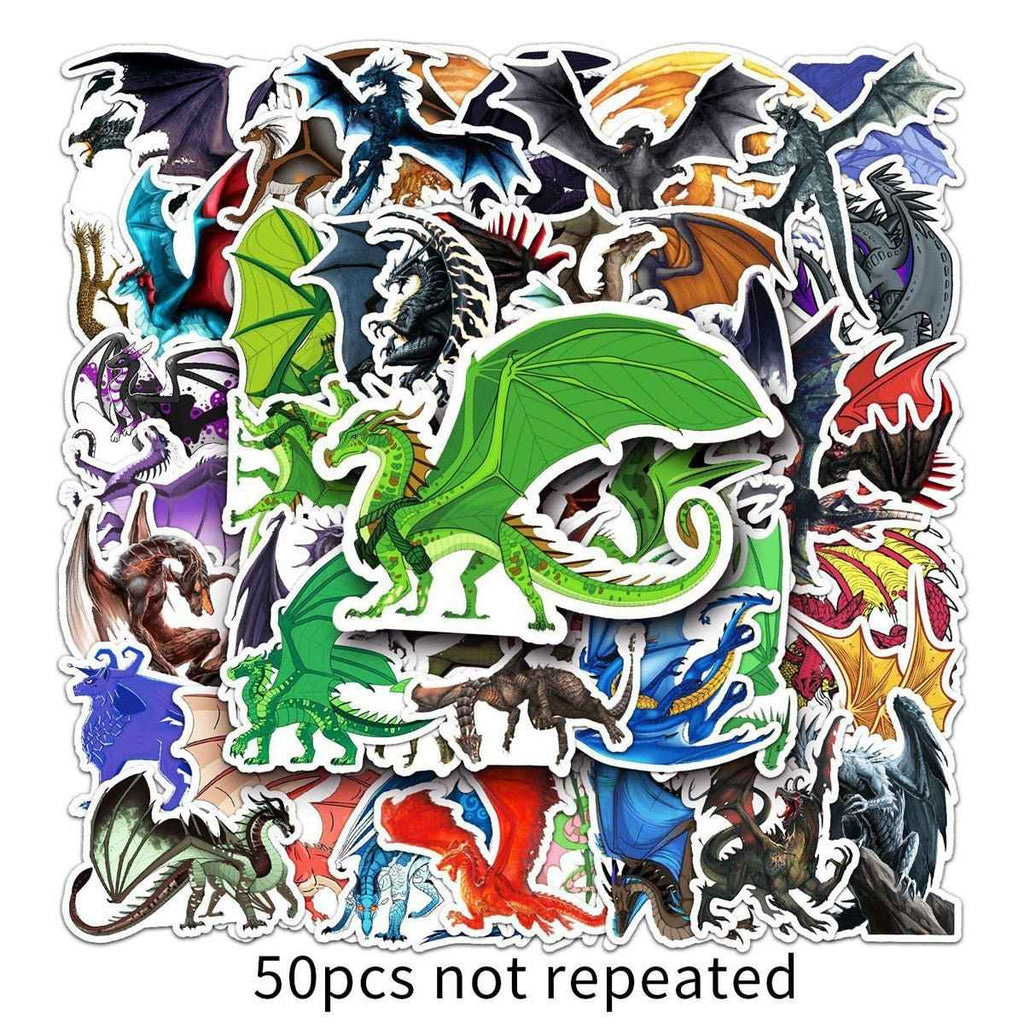 50 Dragon Stickers for Laptops Water Bottles & Notebooks
