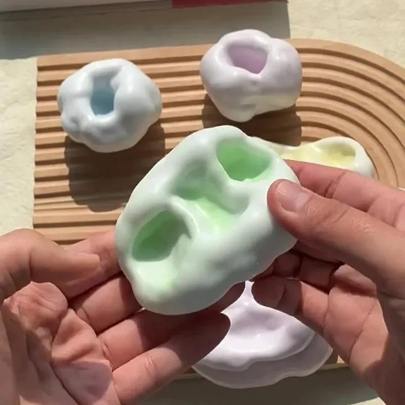 Shapeable Vacuum Grape Stress Ball | Squishy Sand Toy with Sound for Sensory Relief