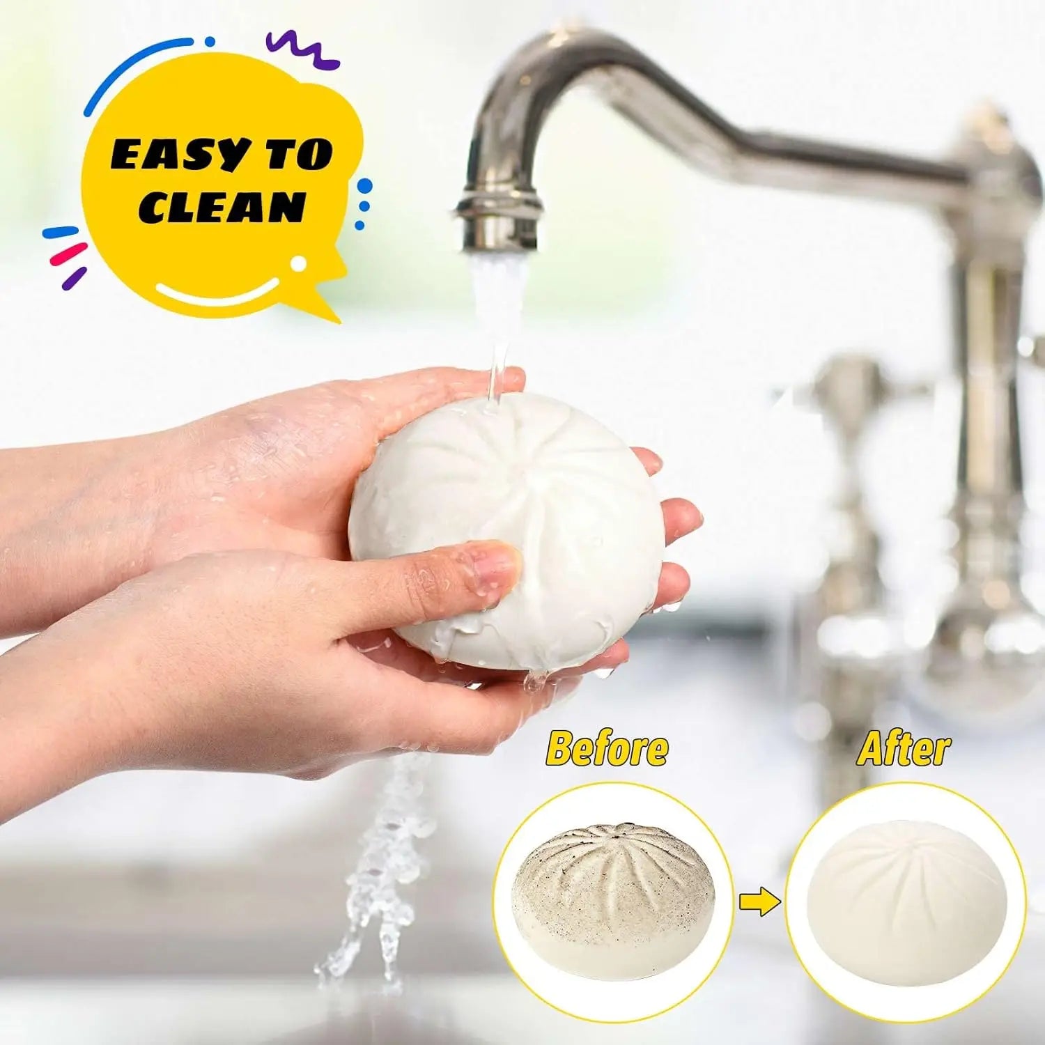 Colorful Dumpling Squishy Stress Ball | Simulation Food Bun with Steamer Fidget Toy