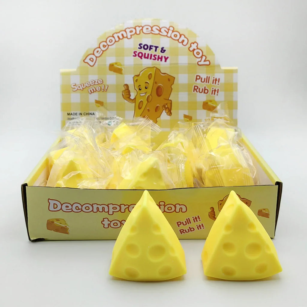 Cheese Squishy Toy | Soft Slow Rebound Stress Relief Fidget Toy for Adults
