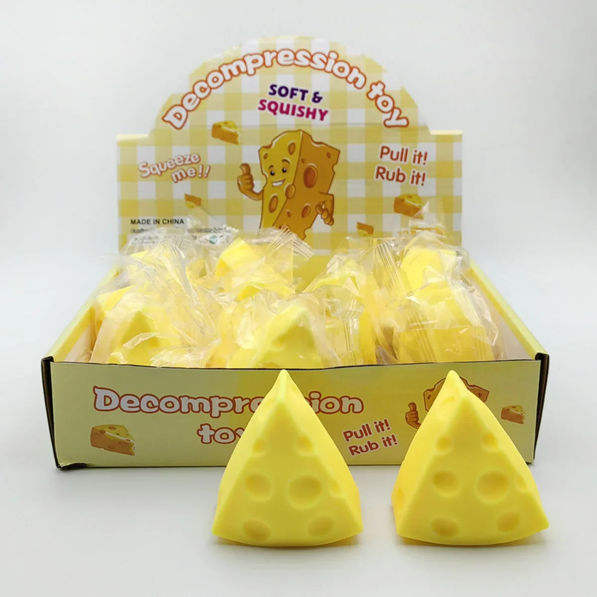 Cheese Squishy Toy | Soft Slow Rebound Stress Relief Fidget Toy for Adults
