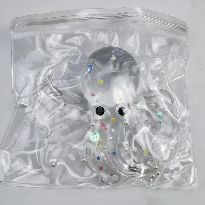 Glitter Octopus Taba Squishy Sugar Stress Ball | Cute Animal Squeeze Fidget Toy for Kids