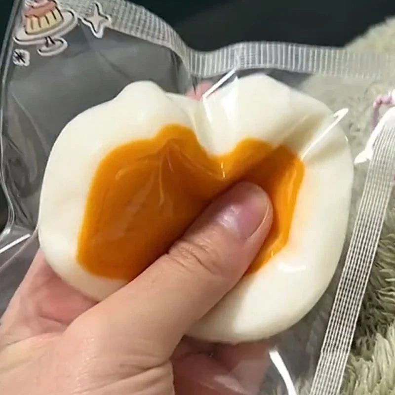 Sticky TPR Cute Cat Cheese Bread Pressure Relief Soft Squishy Fingertip Toy | Slow Rebound Squeeze Toy