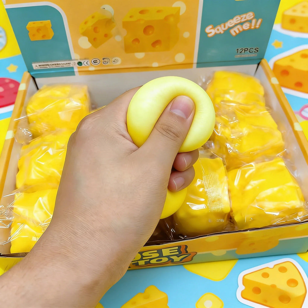 Squishy Square Cheese Squeeze Toys | Stress Relief Sensory Fidget Gift