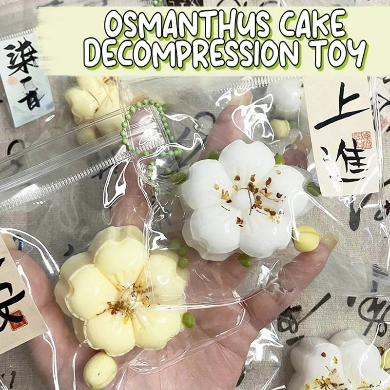 Cute Simulation Flower Cake Squishy Toy | Stress Relief Mochi Pinching Toy