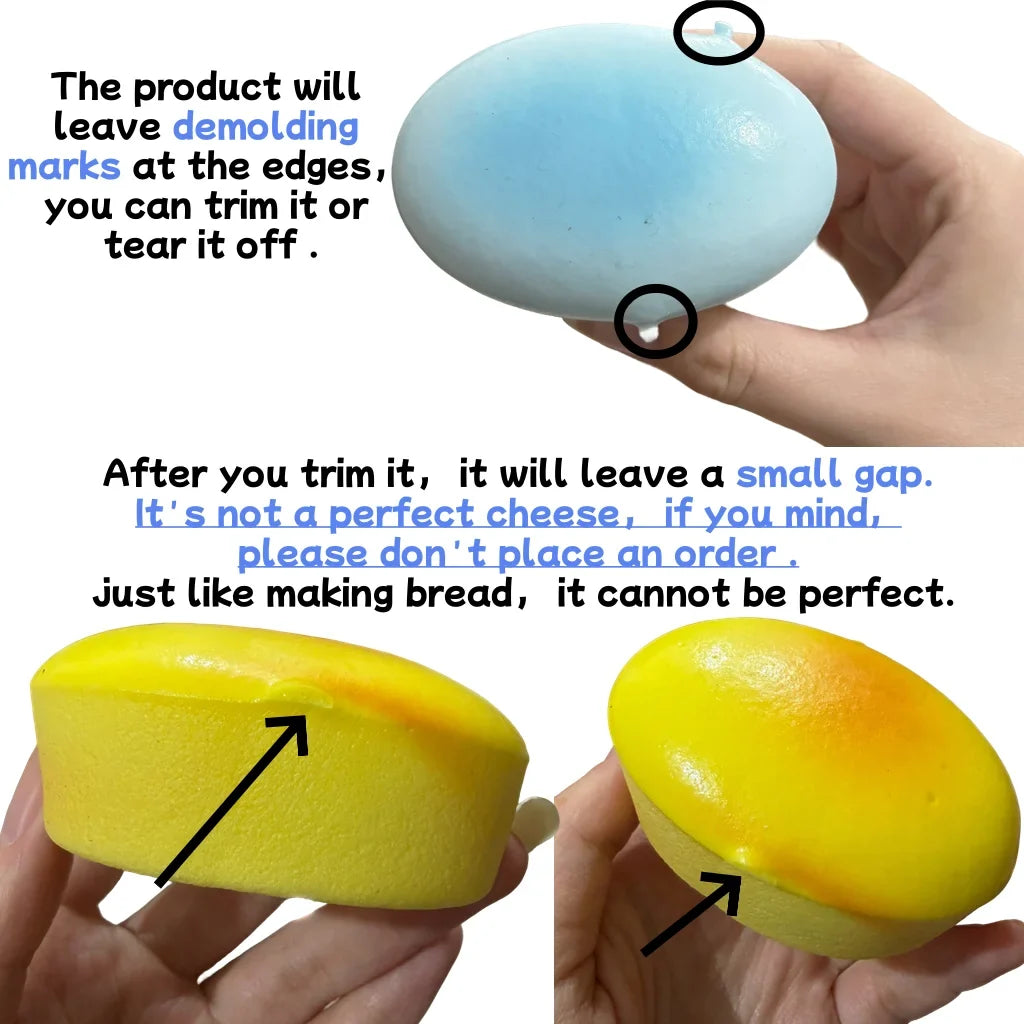Squishy Cheese Cake Bread Toy | Slow Rising Sensory Fidget for Stress Relief