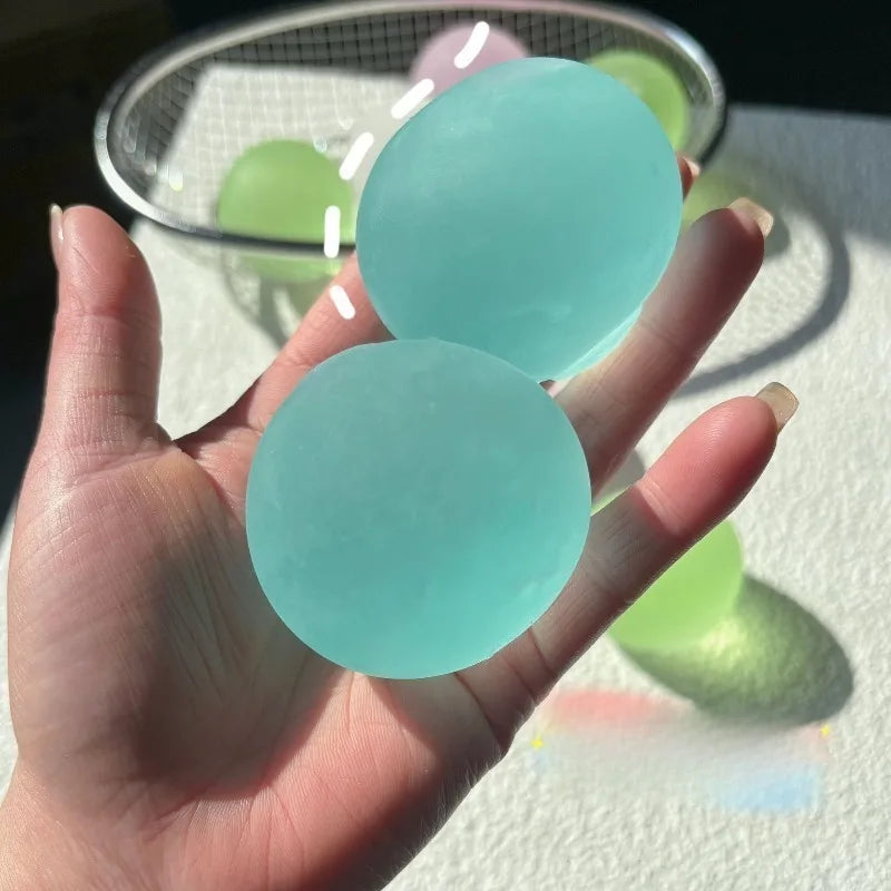 Squishy Blue Maltose Squeeze Toy | Transparent Mochi Sensory Fidget Toy