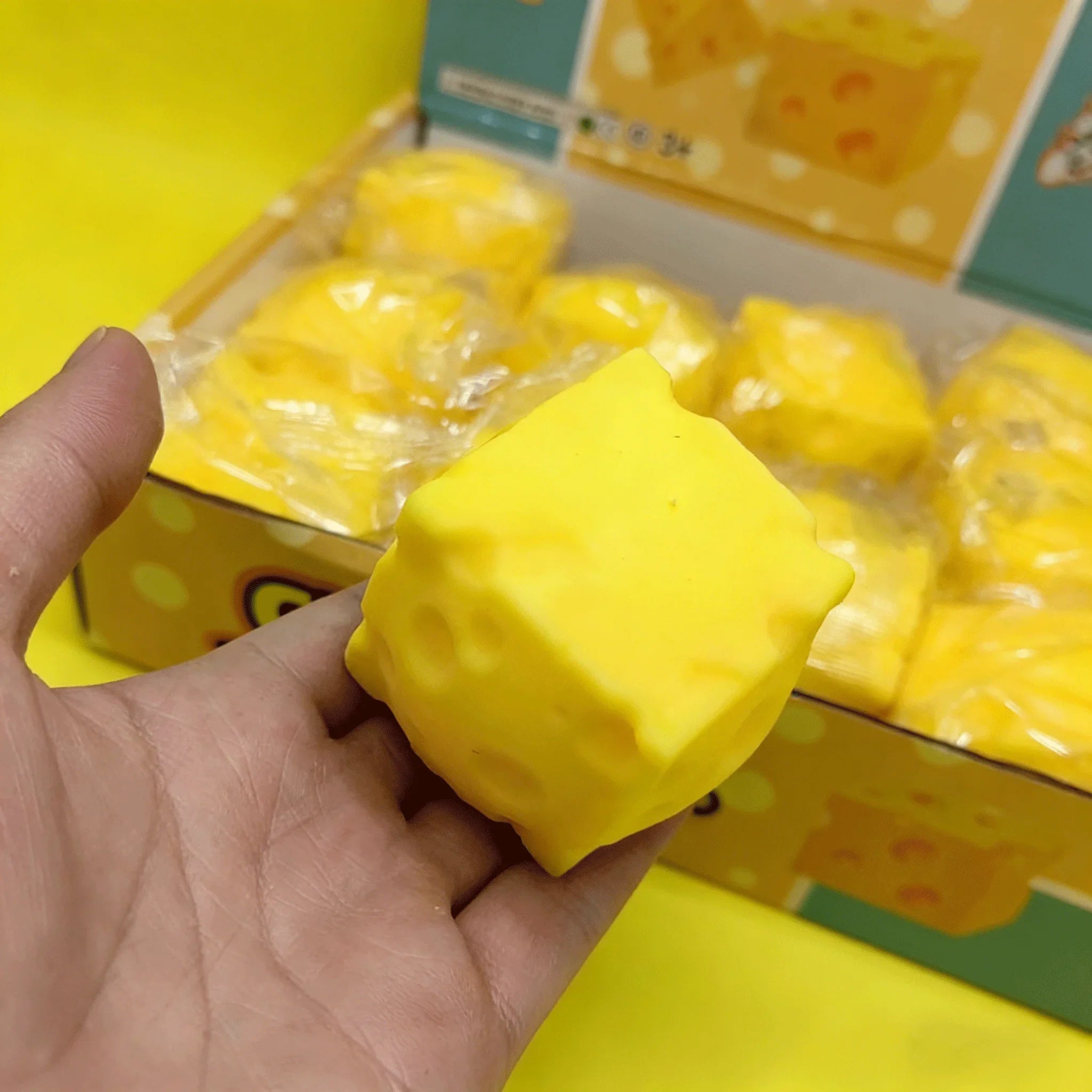 Squishy Square Cheese Squeeze Toys | Stress Relief Sensory Fidget Gift