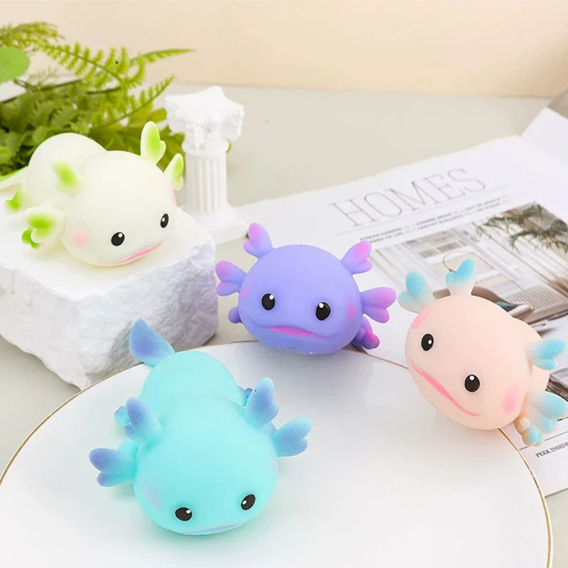 Cute Axolotl Squeeze Toys | Cartoon Stress Relief Squishy for Kids and Adults