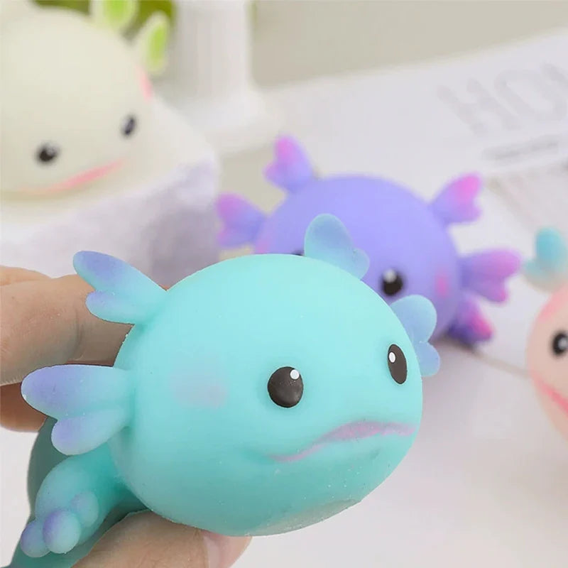 Cute Axolotl Squeeze Toys | Cartoon Stress Relief Squishy for Kids and Adults