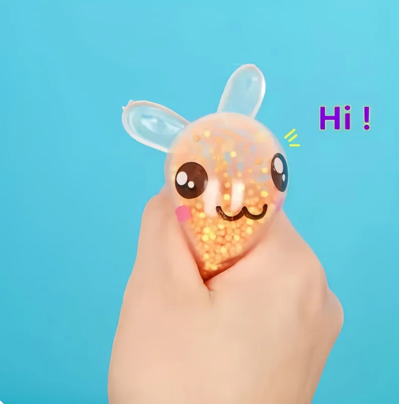 3 Pack Squishy Bunny Stress Balls | Light Up Rabbit Fidget Toy for Anxiety Relief