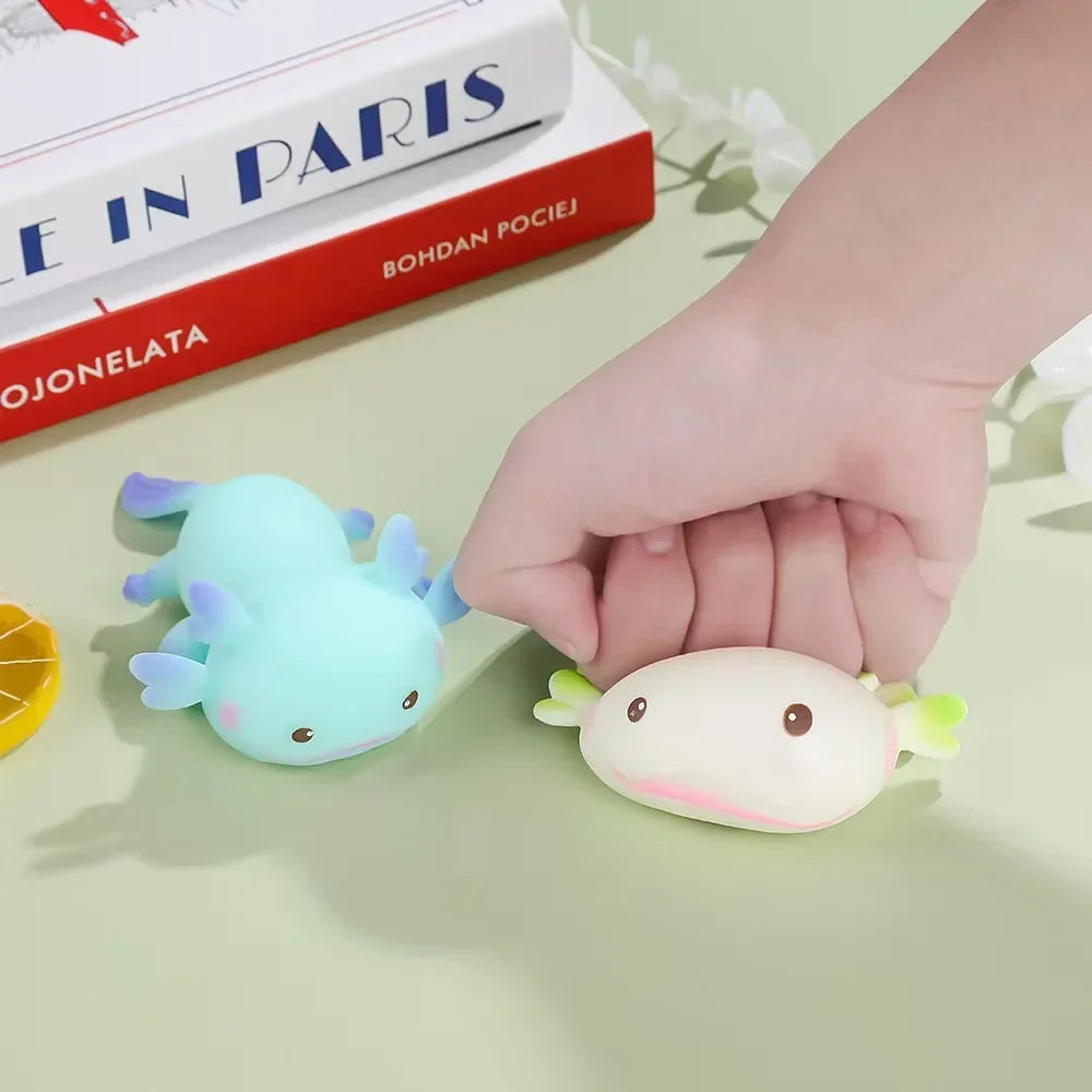 Cute Axolotl Squeeze Toys | Cartoon Stress Relief Squishy for Kids and Adults