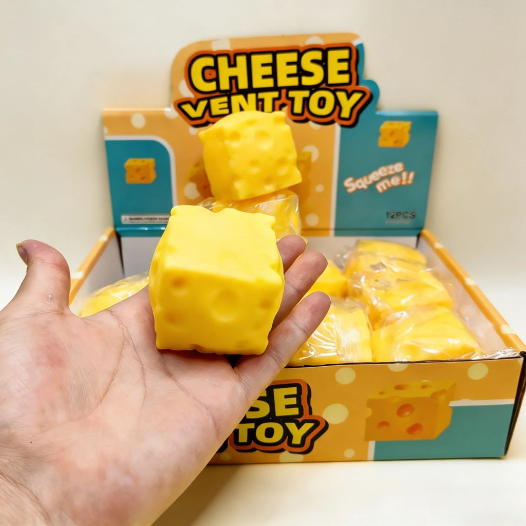 Squishy Square Cheese Squeeze Toys | Stress Relief Sensory Fidget Gift