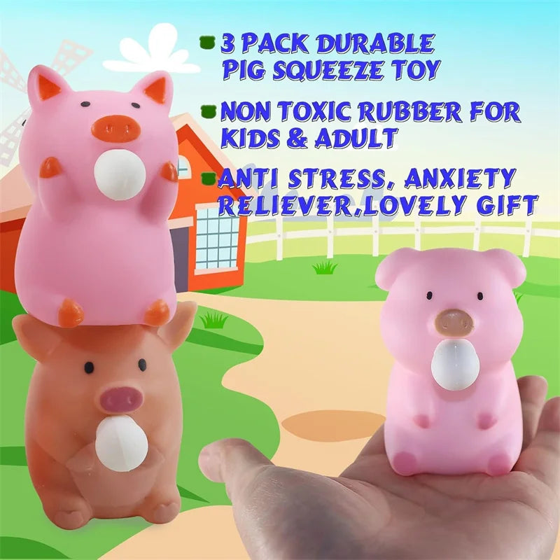 Piggy Capybara Fidget Squeeze Toy | Cute Squishy Stress Relief Toy That Spits Bubbles