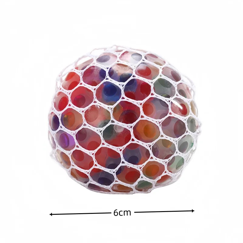 Rainbow Bead Squishy Stress Ball | TPR Sensory Decompression Toy for Kids and Adults