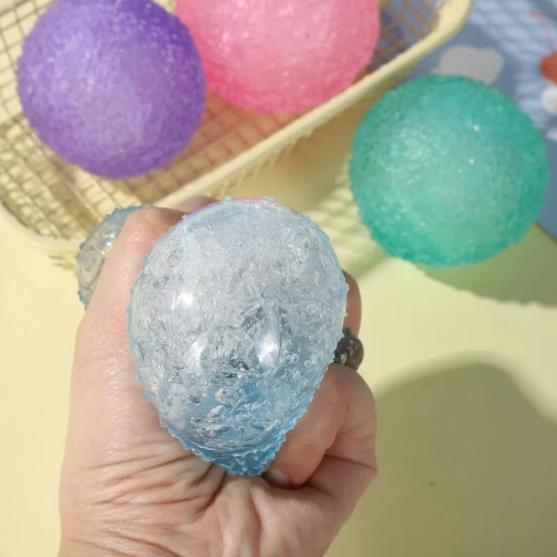 Ice Ball Maltose Squishy Toy | Blue Mochi Sensory Fidget for Stress Relief