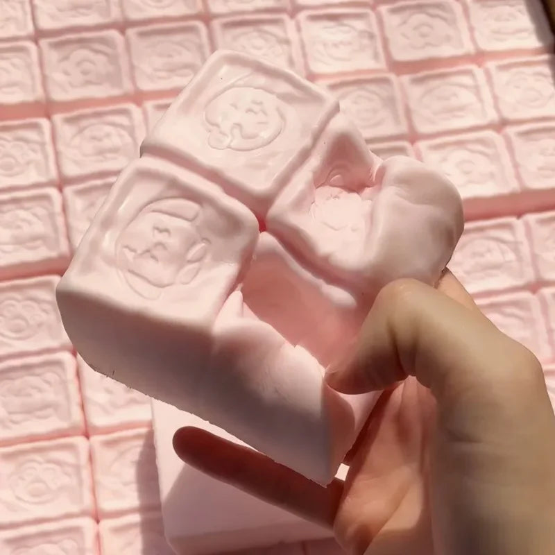 Squishy Strawberry Cube Stress Relief Toy | Slow Rebound Sensory Fidget Squeeze