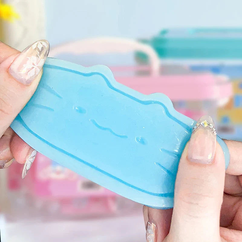 Sticky TPR Cute Cat Cheese Bread Pressure Relief Soft Squishy Fingertip Toy | Slow Rebound Squeeze Toy