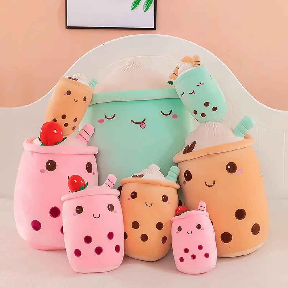 Boba Stuffed Animal, Bubble Tea Toy, Ultra Soft Spandex Fabric, 25cm 35cm Kawaii Figure, Cute Room Decor For Her