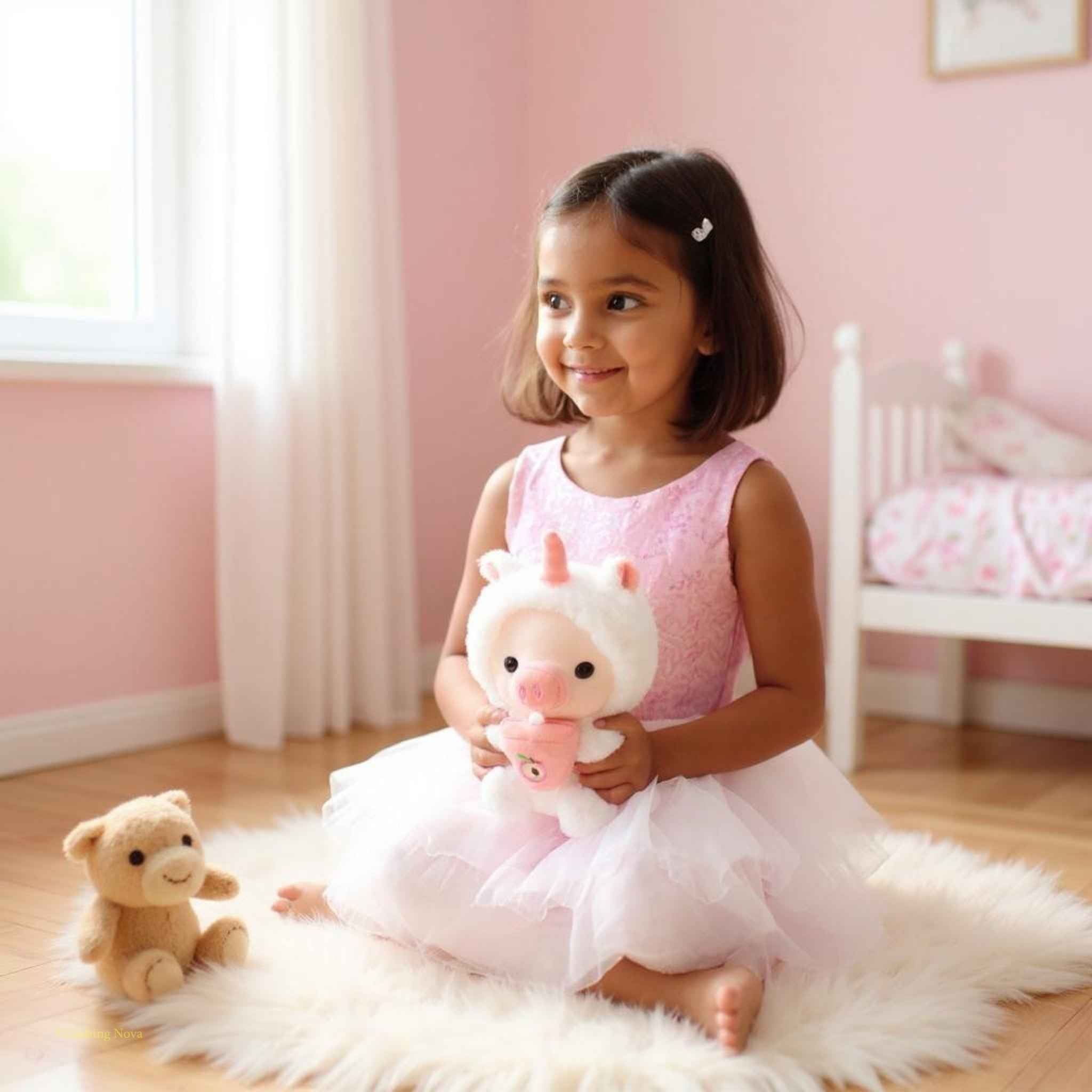 Boba Pig Stuffed Animal Soft Plushie Gift for Girls & Boys