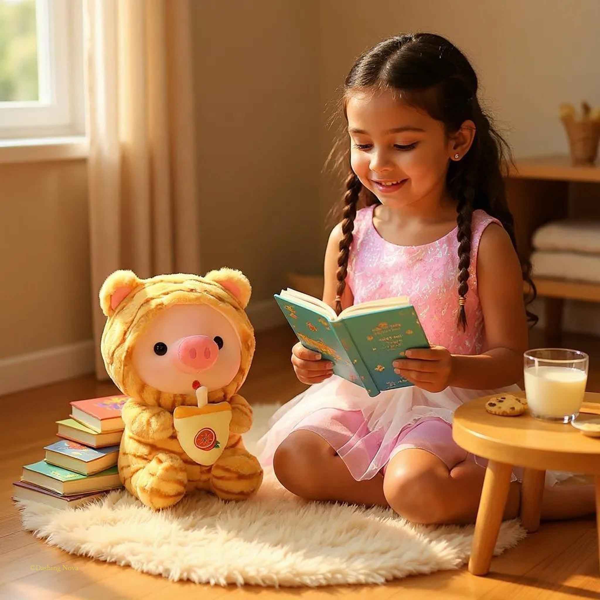 Boba Pig Stuffed Animal Soft Plushie Gift for Girls & Boys