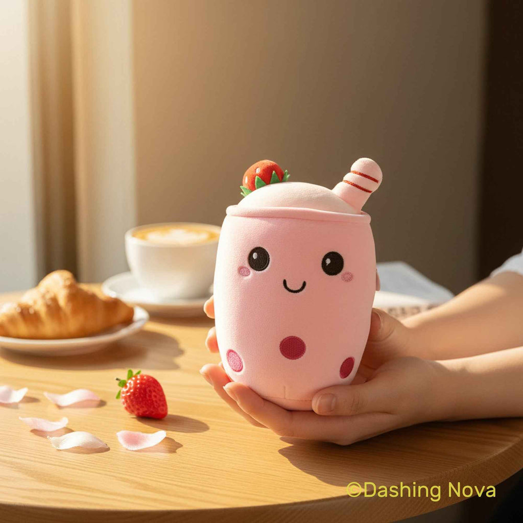 Boba Stuffed Animal, Bubble Tea Toy, Kawaii Novelty Figure, Cute Room Decor Desk Accessory For Kids