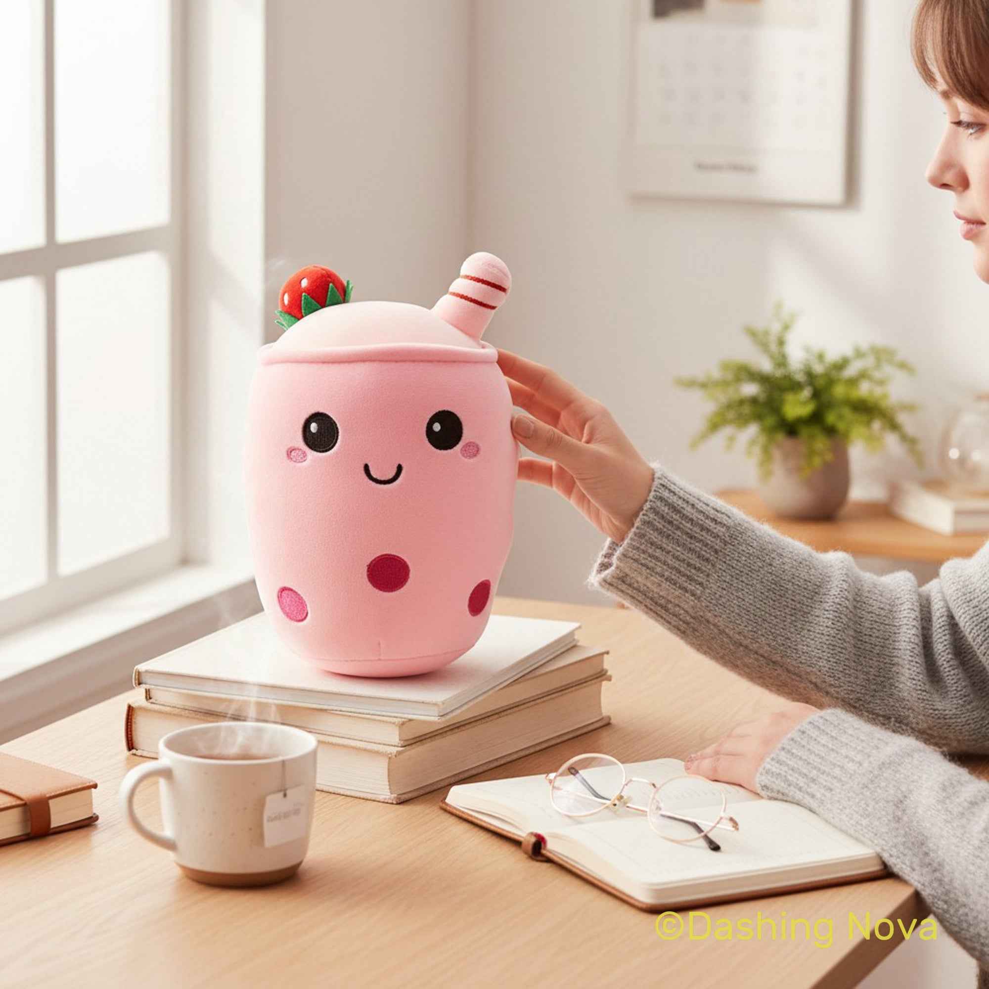 Boba Stuffed Animal, Bubble Tea Toy, Kawaii Novelty Figure, Cute Room Decor Desk Accessory For Kids