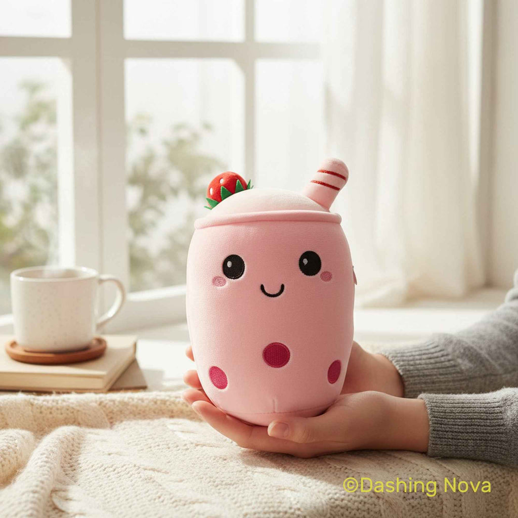 Boba Stuffed Animal, Bubble Tea Toy, Kawaii Novelty Figure, Cute Room Decor Desk Accessory For Kids
