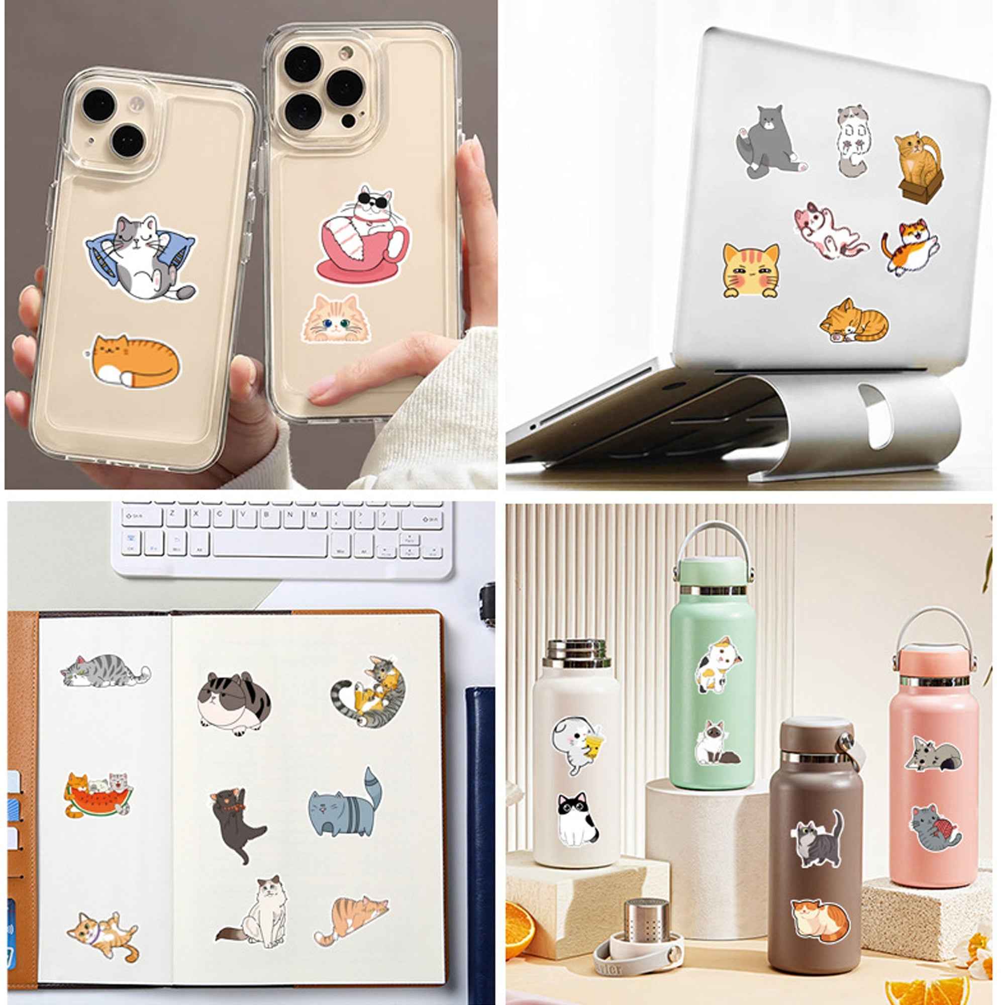Cat Stickers – 50 Waterproof Vinyl Decals for All Surfaces