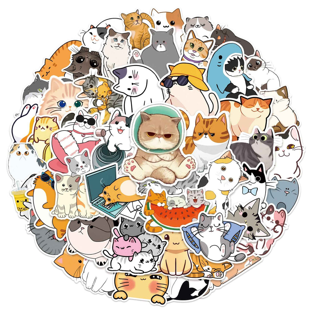 Cat Stickers – 50 Waterproof Vinyl Decals for All Surfaces
