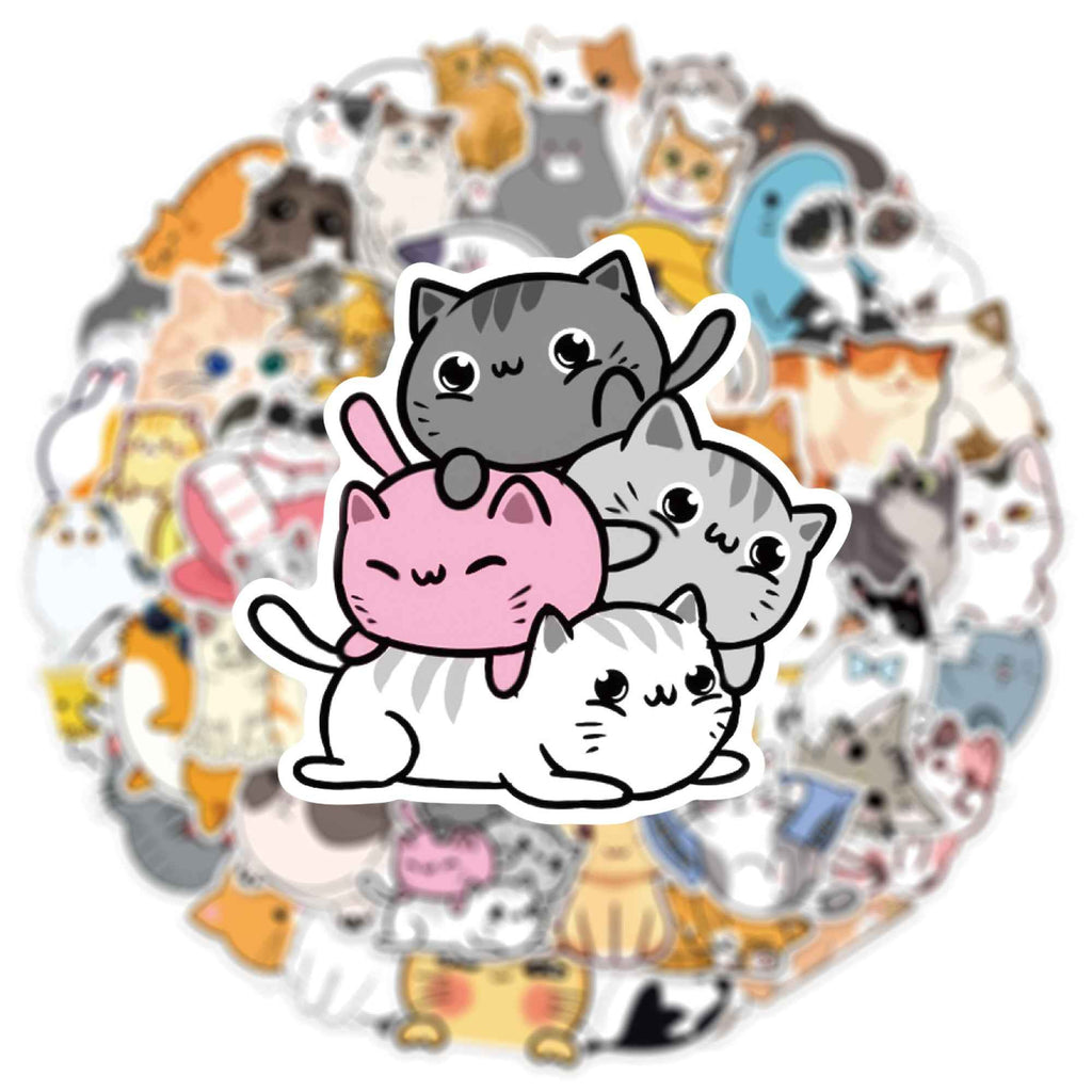 Cat Stickers – 50 Waterproof Vinyl Decals for All Surfaces