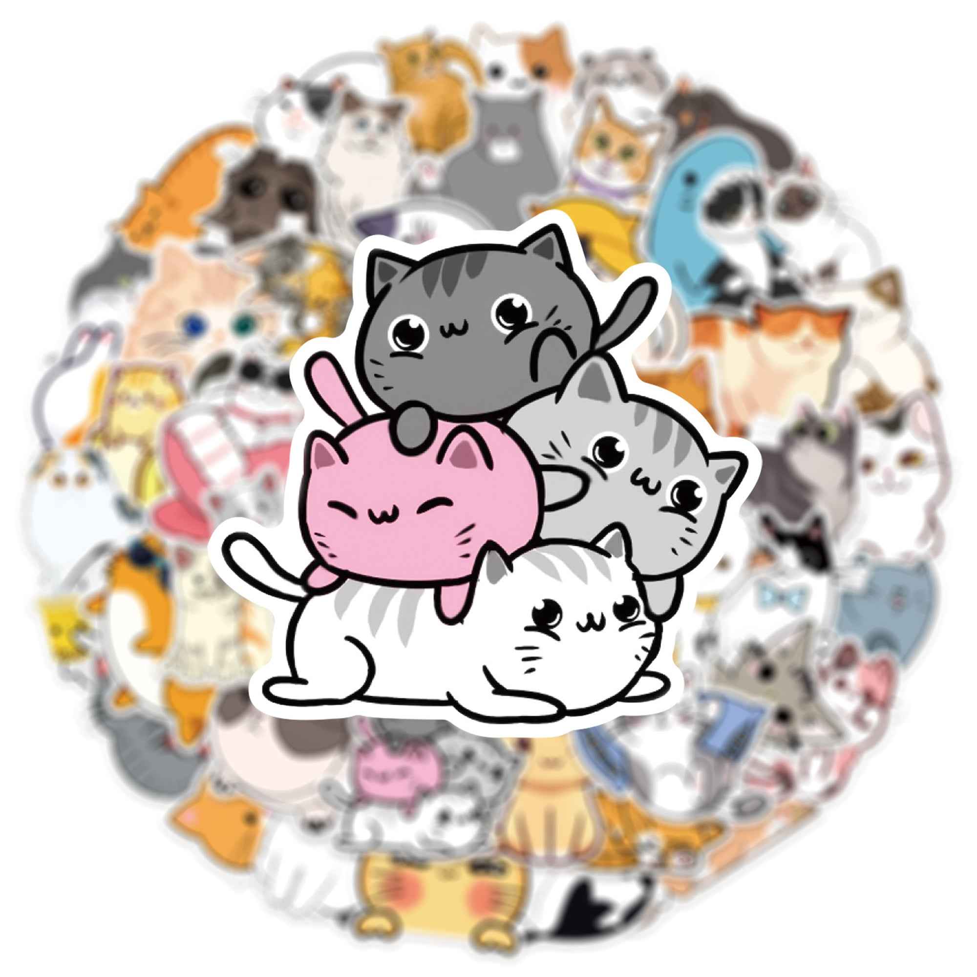 Cat Stickers – 50 Waterproof Vinyl Decals for All Surfaces