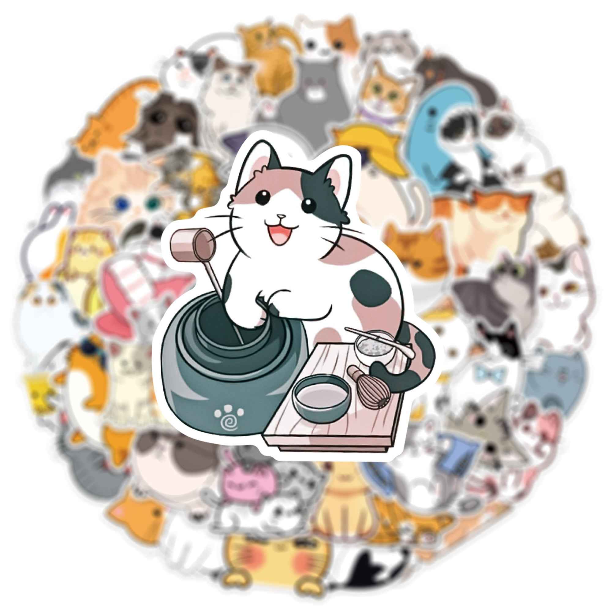 Cat Stickers – 50 Waterproof Vinyl Decals for All Surfaces