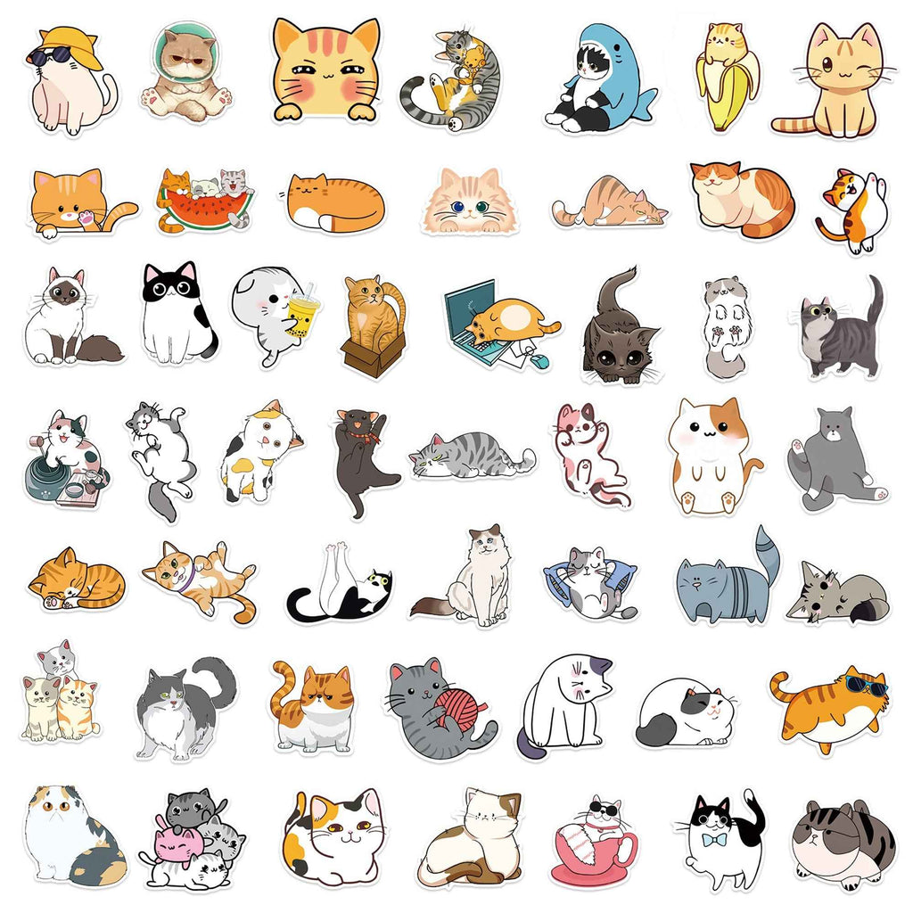 Cat Stickers – 50 Waterproof Vinyl Decals for All Surfaces