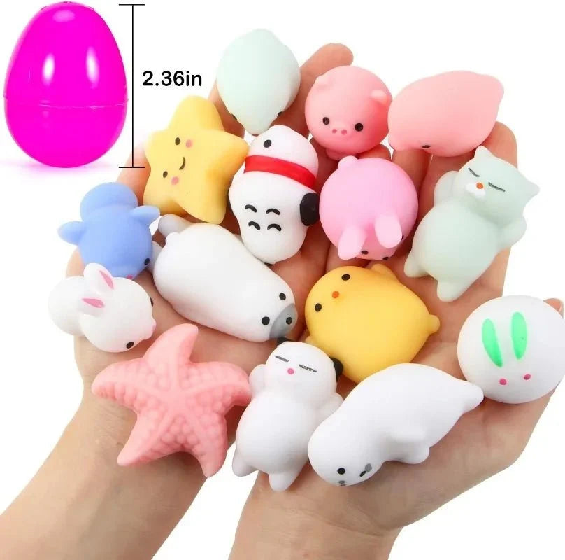 Mochi Squishy Toy Filled Easter Eggs | Mystery Animal Stress Relief Toys for Kids and Adults