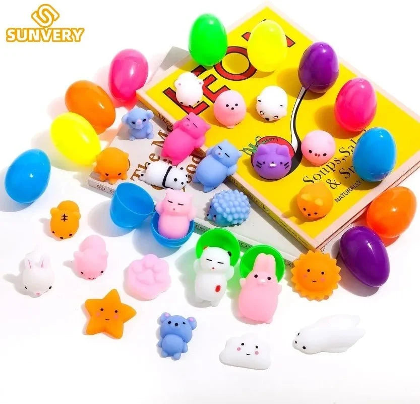 Mochi Squishy Toy Filled Easter Eggs | Mystery Animal Stress Relief Toys for Kids and Adults