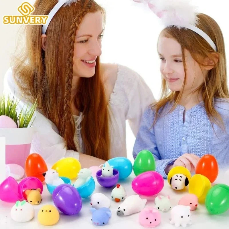 Mochi Squishy Toy Filled Easter Eggs | Mystery Animal Stress Relief Toys for Kids and Adults